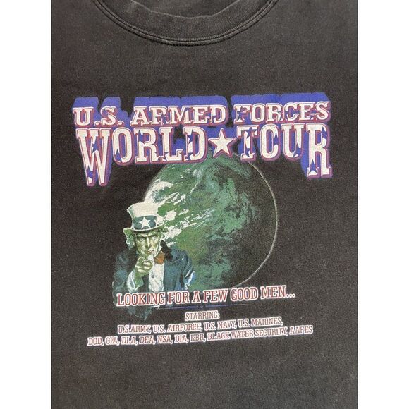 VINTAGE US Armed Forces World Tour Looking For A Few Good Iraq T-shirt Men Large - Picture 2 of 6